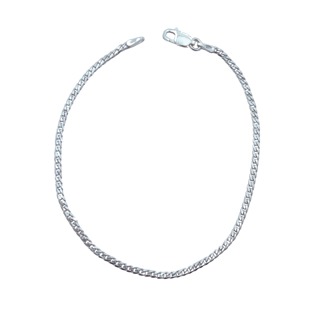 Pulseira grumet duplo 2mm - Prata 925